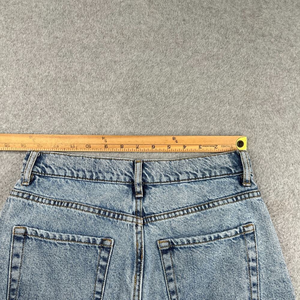 Pac Sun High Rise Button Fly Denim Jeans Womens Size 27 Light Wash Distressed - Picture 13 of 13